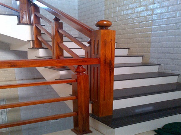 mẫu cầu thang gỗ vuông